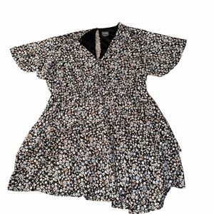 Floral Dress - Black and White